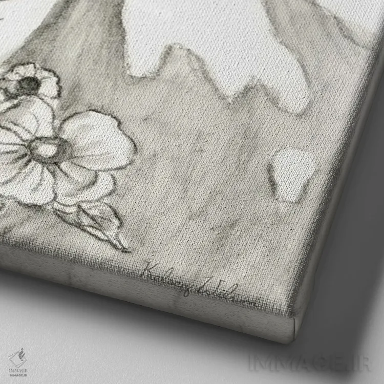 تابلو مدرن مزرعه آبرنگی II - گاو اثر کلسی ویلسون - نمای نزدیک بافت بوم