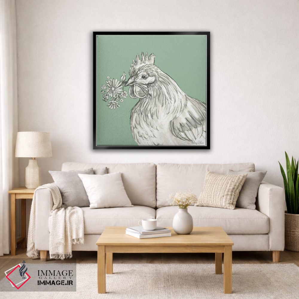 تابلو مدرن رنگ مزرعه آبرنگی X - مرغ اثر کلسی ویلسون - D4B