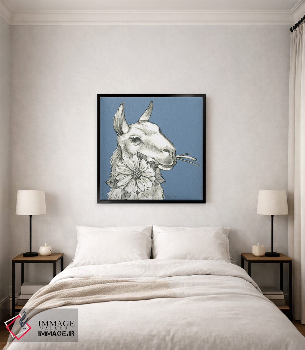 تابلو مدرن رنگ مزرعه آبرنگی XI - لاما ۲ اثر کلسی ویلسون - D4B