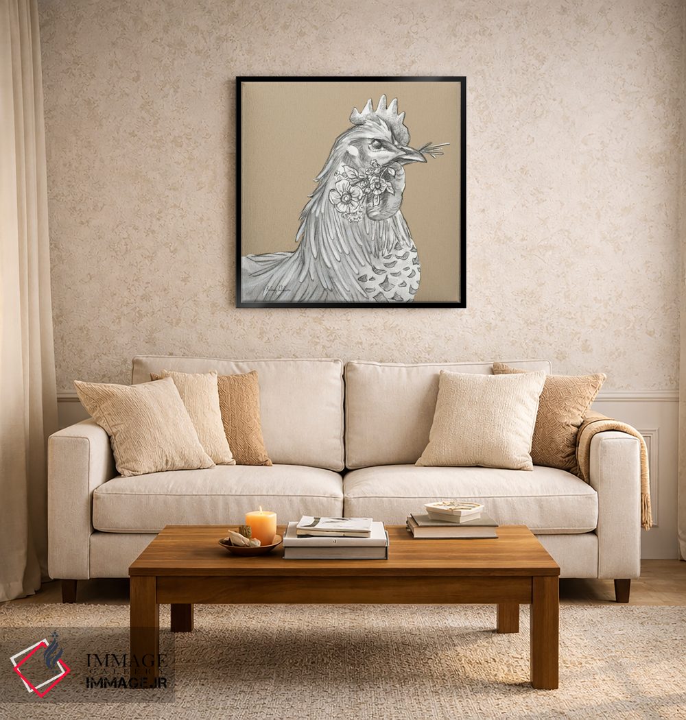 تابلو مدرن رنگ مزرعه آبرنگی VI - خروس اثر کلسی ویلسون - D3B