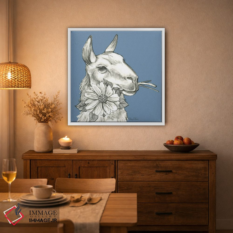 تابلو مدرن رنگ مزرعه آبرنگی XI - لاما ۲ اثر کلسی ویلسون - D3W