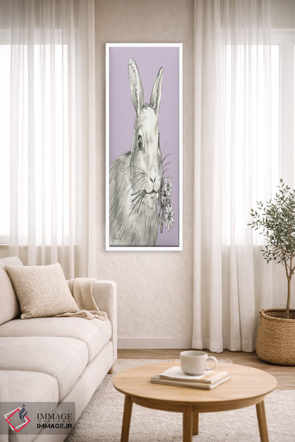 تابلو مدرن رنگ مزرعه آبرنگی V - خرگوش اثر کلسی ویلسون - D2W