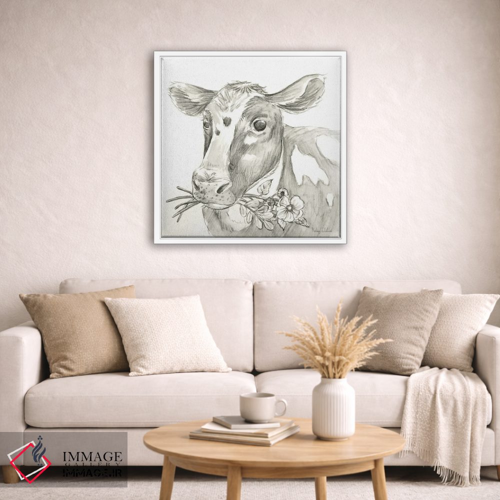 تابلو مدرن مزرعه آبرنگی II - گاو اثر کلسی ویلسون - D3W