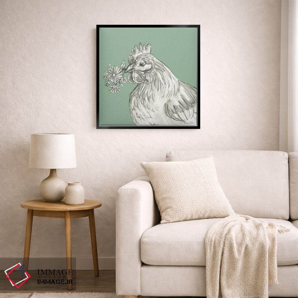 تابلو مدرن رنگ مزرعه آبرنگی X - مرغ اثر کلسی ویلسون - D6B