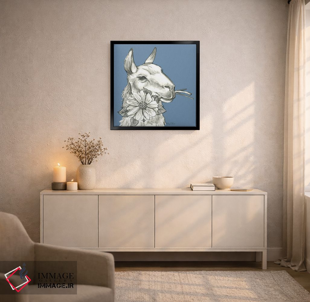 تابلو مدرن رنگ مزرعه آبرنگی XI - لاما ۲ اثر کلسی ویلسون - D6B