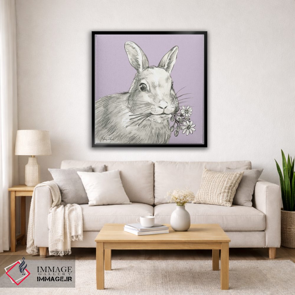 تابلو مدرن رنگ مزرعه آبرنگی V - خرگوش اثر کلسی ویلسون - D3B