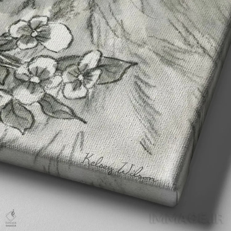 تابلو مدرن مزرعه آبرنگی VIII - گاو ۲ اثر کلسی ویلسون - نمای نزدیک بافت بوم