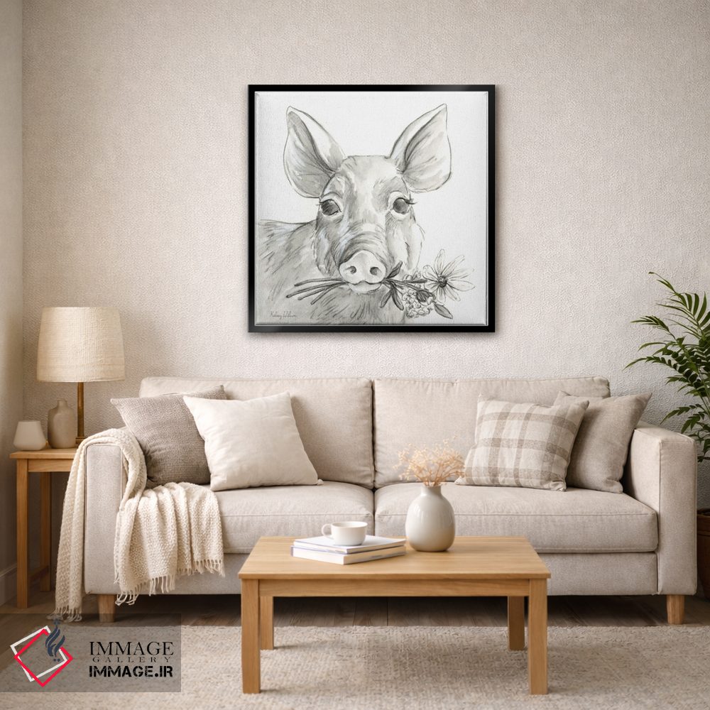 تابلو مدرن مزرعه آبرنگی I - خوک اثر کلسی ویلسون - D3B