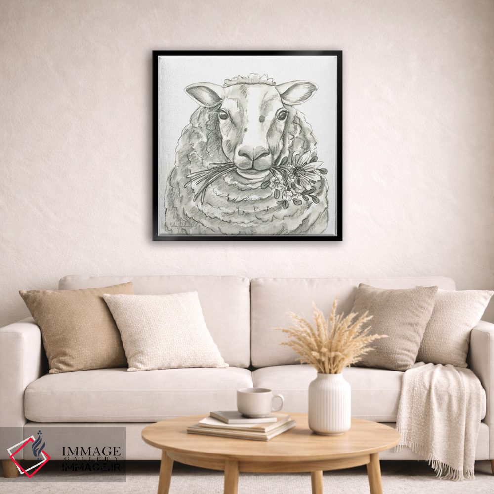 تابلو مدرن مزرعه آبرنگی IX - گوسفند اثر کلسی ویلسون - D6B