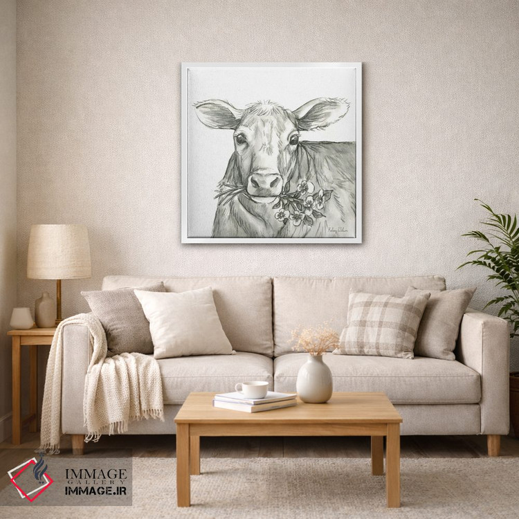 تابلو مدرن مزرعه آبرنگی VIII - گاو ۲ اثر کلسی ویلسون - D2W