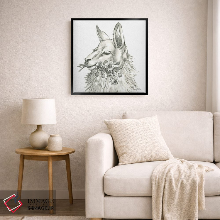 تابلو مدرن مزرعه آبرنگی VII - لاما اثر کلسی ویلسون - D5B