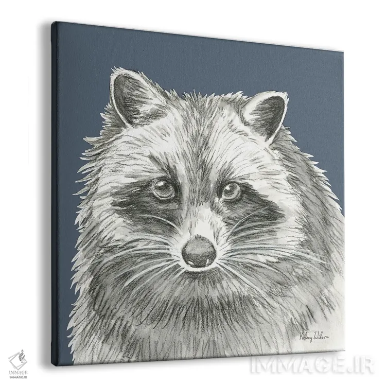 تابلو دکوراتیو راکن در جنگل با مدادرنگی اثر کلسی ویلسون - نمای پرسپکتیو محصول