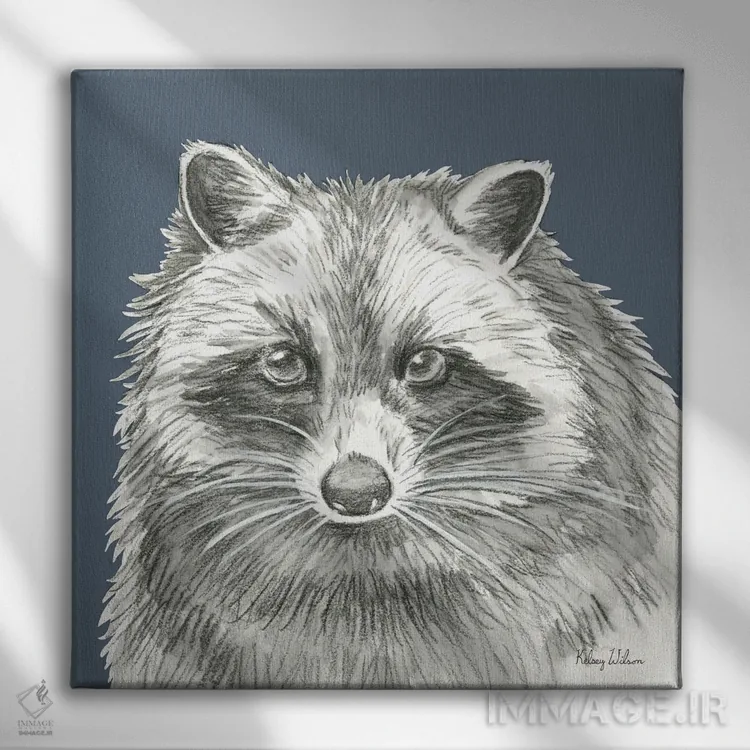 تابلو دکوراتیو راکن در جنگل با مدادرنگی اثر کلسی ویلسون - نمای روبهرو روی دیوار