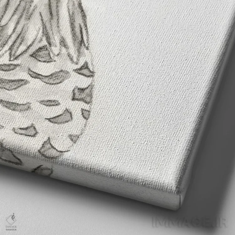 تابلو مدرن مزرعه آبرنگی VI - خروس اثر کلسی ویلسون - نمای نزدیک بافت بوم