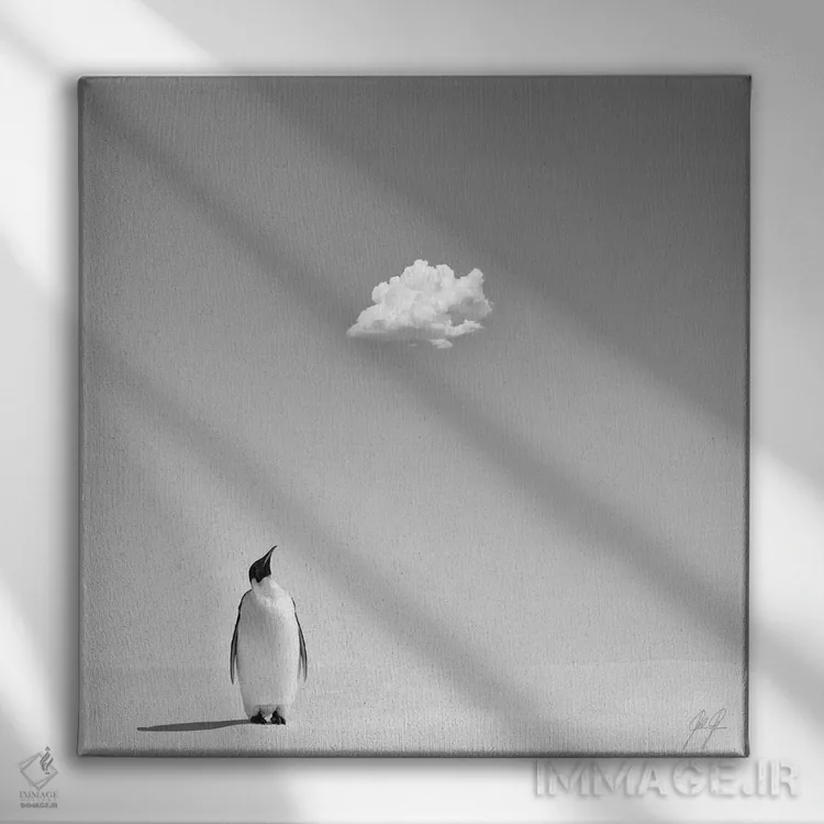 تابلو مینیمال خنکایی در گرمای سوزان اثر کاترین فدرر - نمای روبهرو روی دیوار