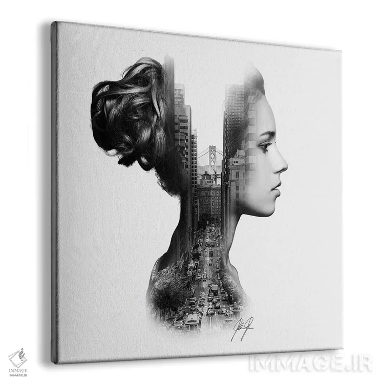 تابلو دکوراتیو پروفایل با نوردهی دوگانه اثر کاترین فدرر - نمای پرسپکتیو محصول