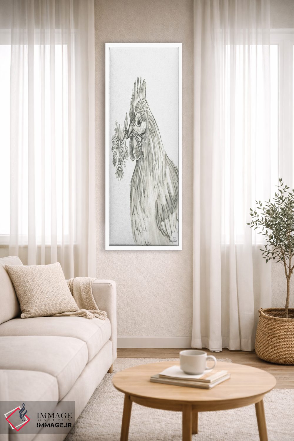 تابلو مدرن مزرعه آبرنگی X - مرغ اثر کلسی ویلسون - D3W