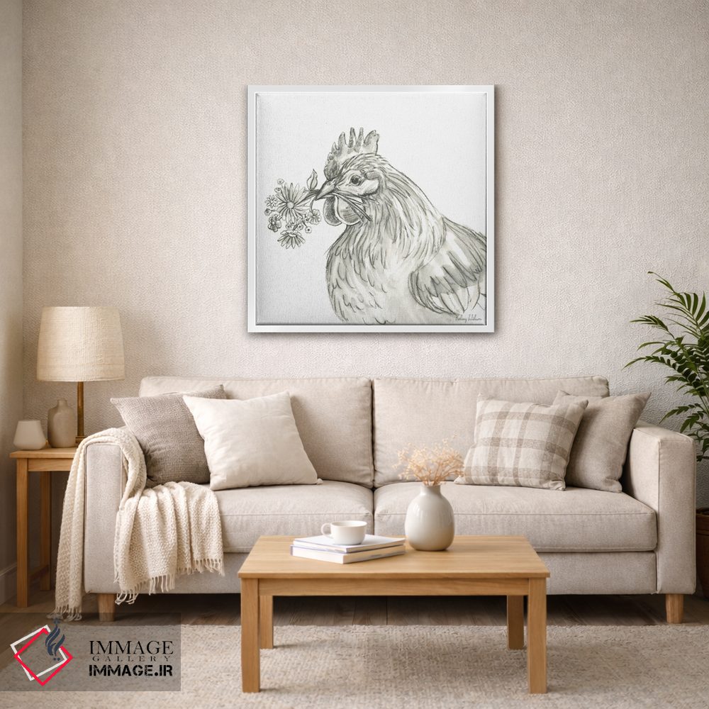 تابلو مدرن مزرعه آبرنگی X - مرغ اثر کلسی ویلسون - D2W