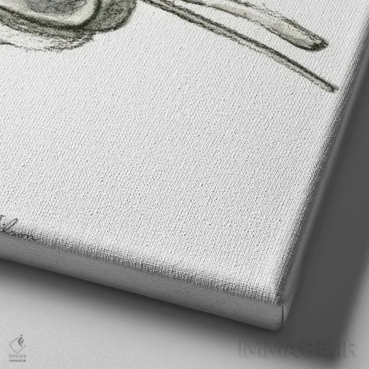 تابلو مدرن مزرعه آبرنگی XI - لاما ۲ اثر کلسی ویلسون - نمای نزدیک بافت بوم