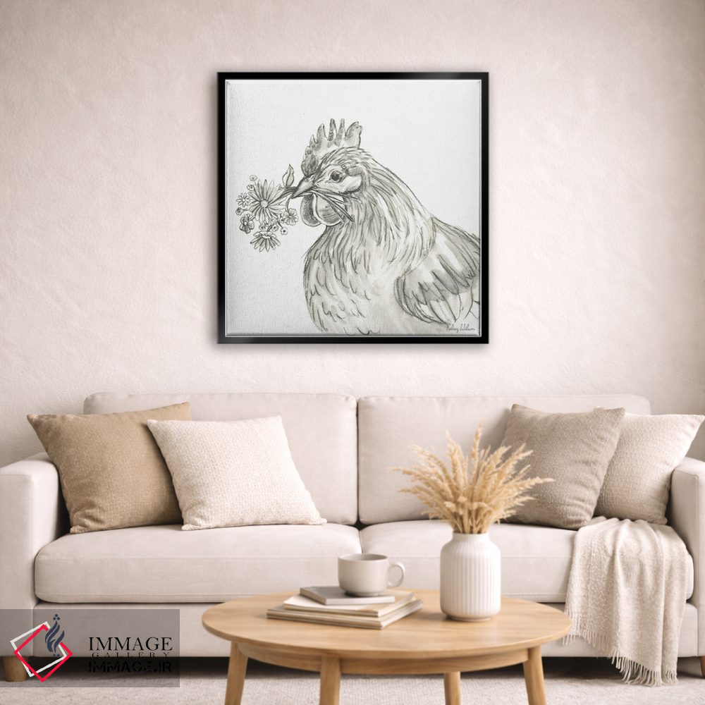 تابلو مدرن مزرعه آبرنگی X - مرغ اثر کلسی ویلسون - D5B