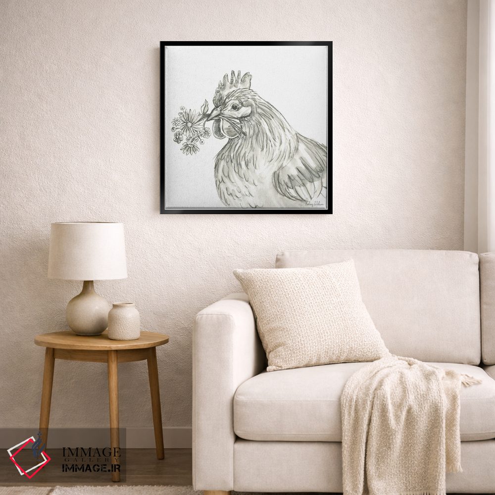 تابلو مدرن مزرعه آبرنگی X - مرغ اثر کلسی ویلسون - D6B