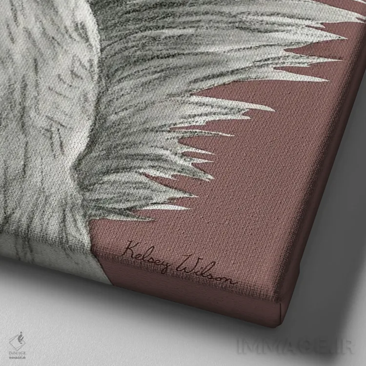 تابلو دکوراتیو رنگ جنگلی آبرنگی IV - سنجاب اثر کلسی ویلسون - نمای نزدیک بافت بوم