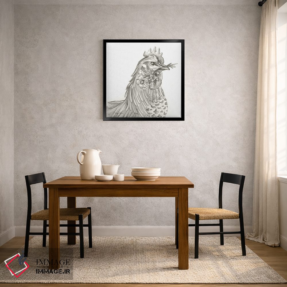 تابلو مدرن مزرعه آبرنگی VI - خروس اثر کلسی ویلسون - D3B