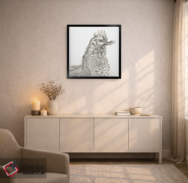تابلو مدرن مزرعه آبرنگی VI - خروس اثر کلسی ویلسون - D6B