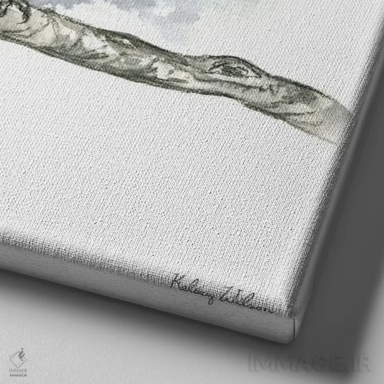 تابلو دکوراتیو پرندگان و شاخه ها II - کارباورال ماده اثر کلسی ویلسون - نمای نزدیک بافت بوم