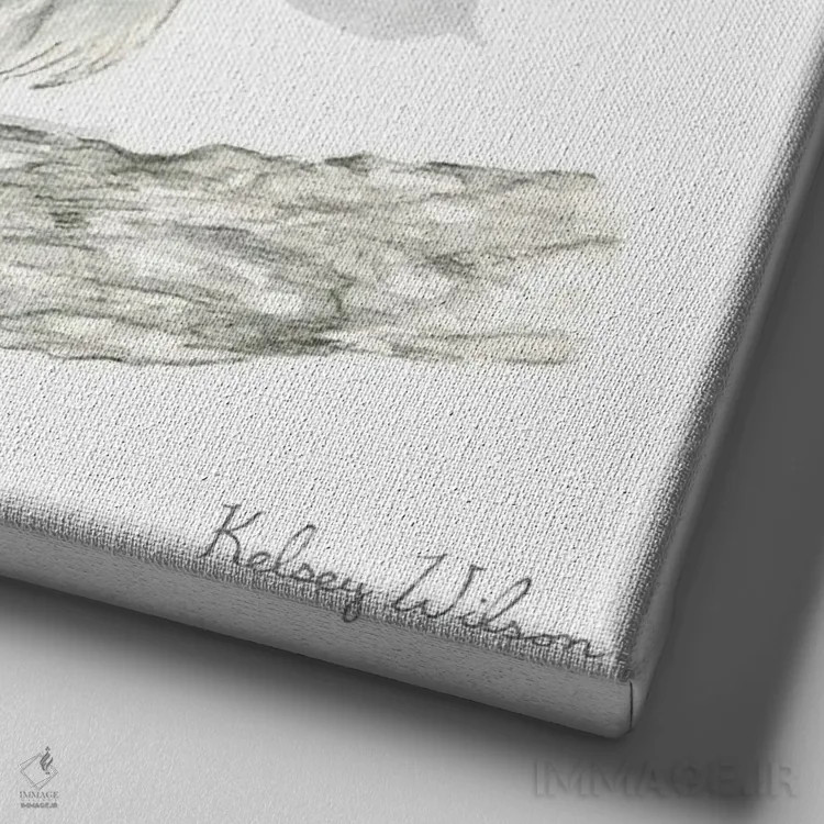 تابلو مدرن پرندگان حیاط پشتی اثر کلسی ویلسون - نمای نزدیک بافت بوم