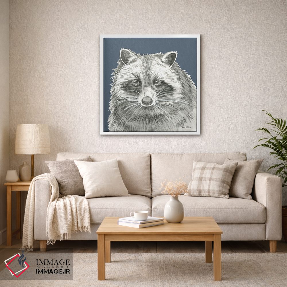 تابلو دکوراتیو راکن در جنگل با مدادرنگی اثر کلسی ویلسون - D2W