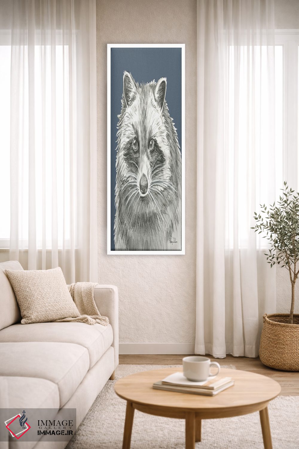 تابلو دکوراتیو راکن در جنگل با مدادرنگی اثر کلسی ویلسون - D3W