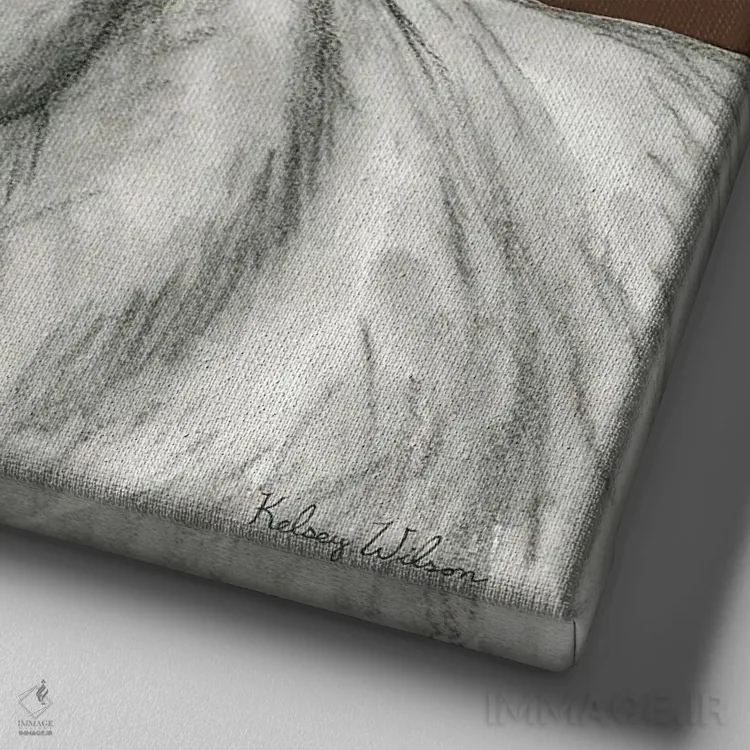 تابلو دکوراتیو رنگ جنگلی آبرنگی I - گوزن شمالی اثر کلسی ویلسون - نمای نزدیک بافت بوم