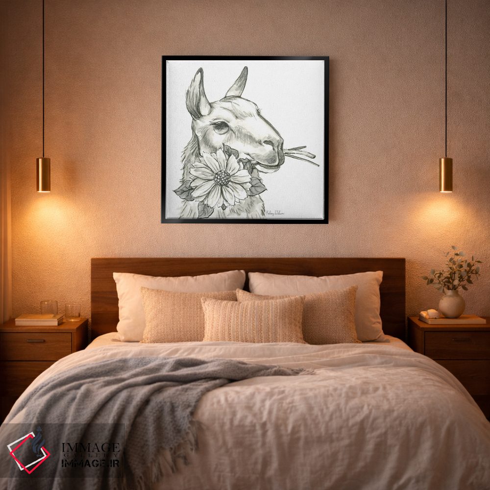 تابلو مدرن مزرعه آبرنگی XI - لاما ۲ اثر کلسی ویلسون - D2B