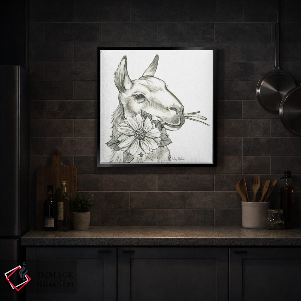 تابلو مدرن مزرعه آبرنگی XI - لاما ۲ اثر کلسی ویلسون - D3B