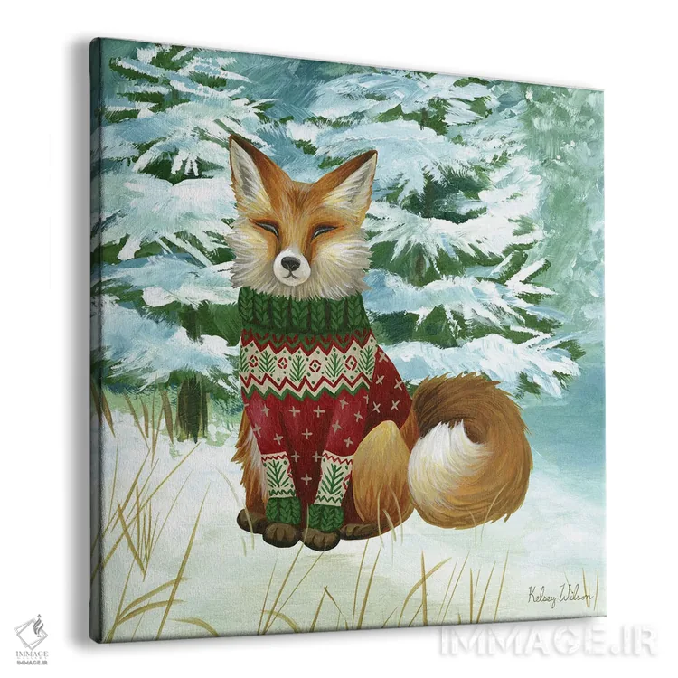 تابلو دکوراتیو منظره زمستانی دو - روباه اثر کلسی ویلسون - نمای پرسپکتیو محصول