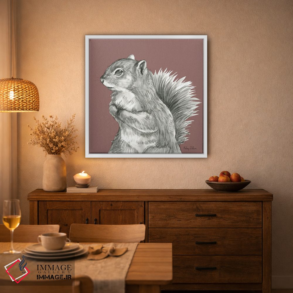 تابلو دکوراتیو رنگ جنگلی آبرنگی IV - سنجاب اثر کلسی ویلسون - D3W