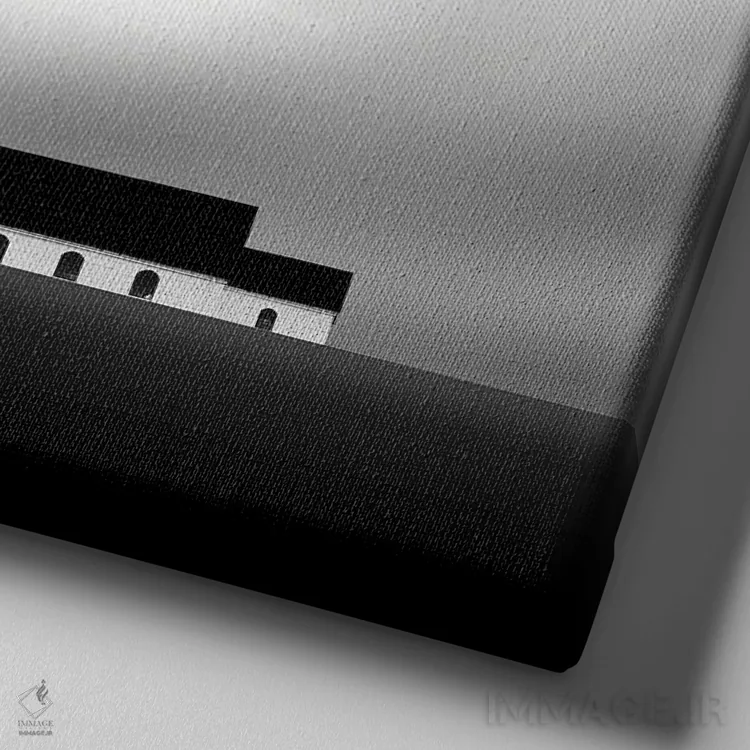 تابلو مینیمال کلیسای متروکه اثر کاترین فدرر - نمای نزدیک بافت بوم