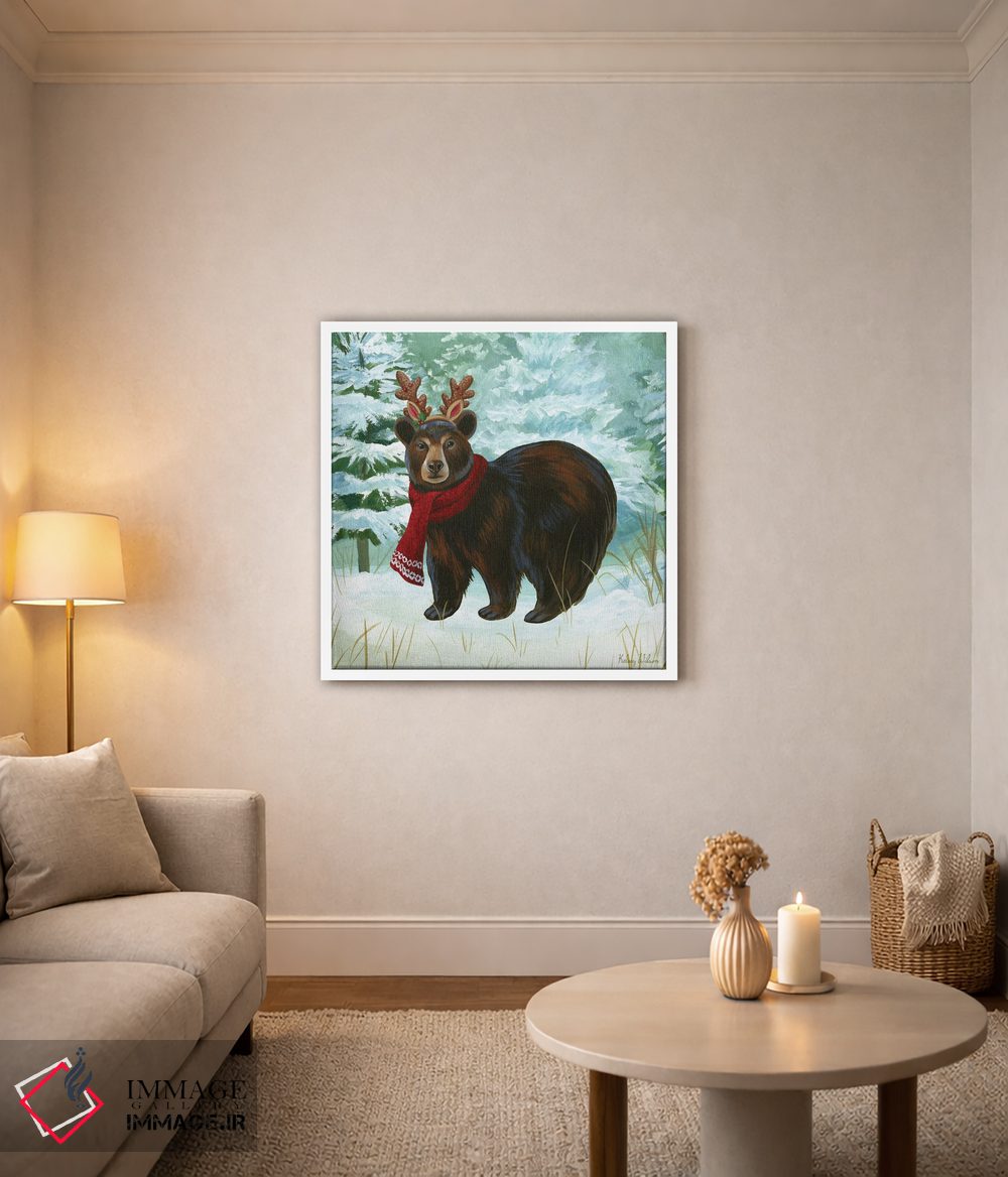 تابلو دکوراتیو منظره زمستانی یک - خرس اثر کلسی ویلسون - D2W
