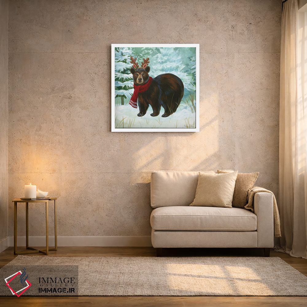 تابلو دکوراتیو منظره زمستانی یک - خرس اثر کلسی ویلسون - D1W