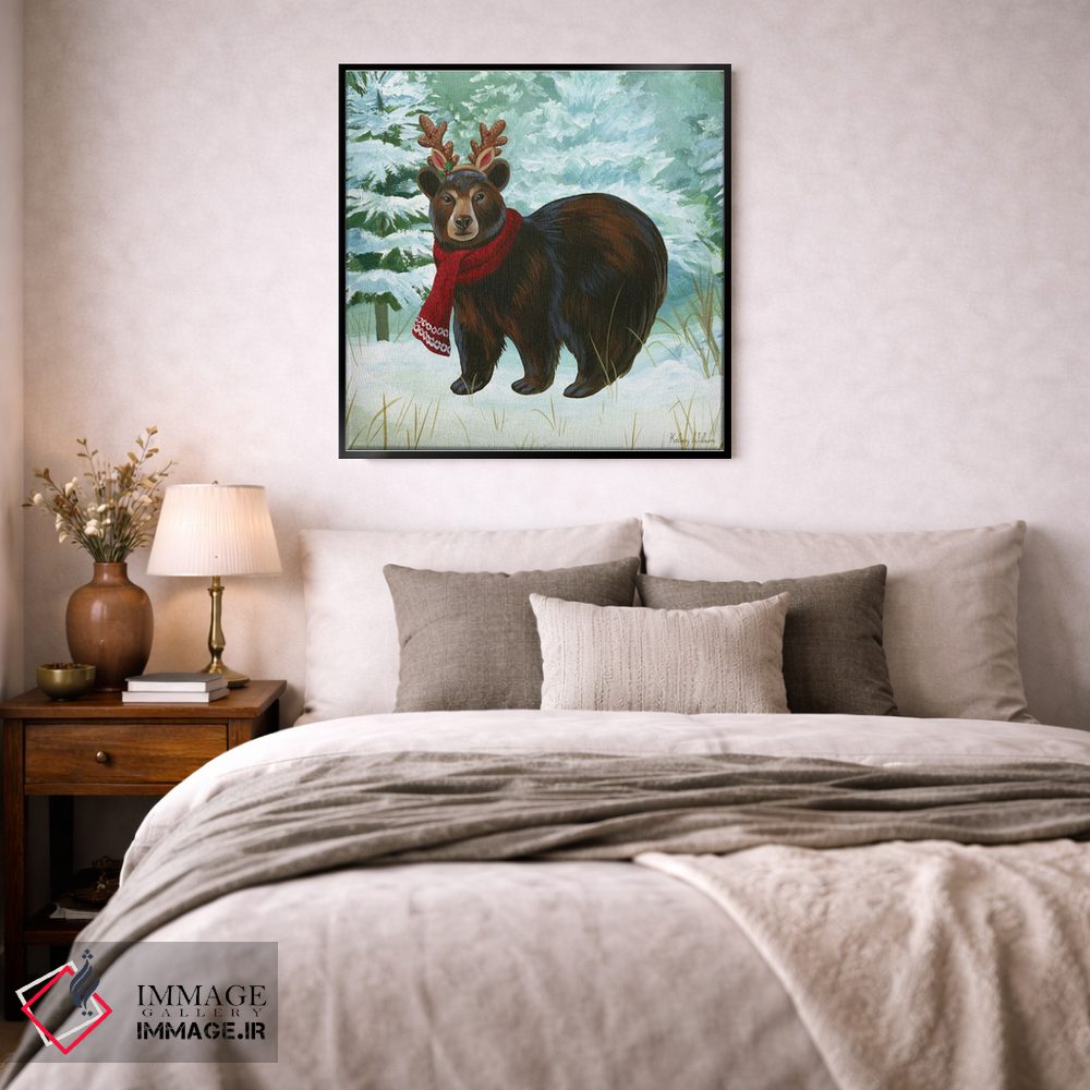 تابلو دکوراتیو منظره زمستانی یک - خرس اثر کلسی ویلسون - D3B