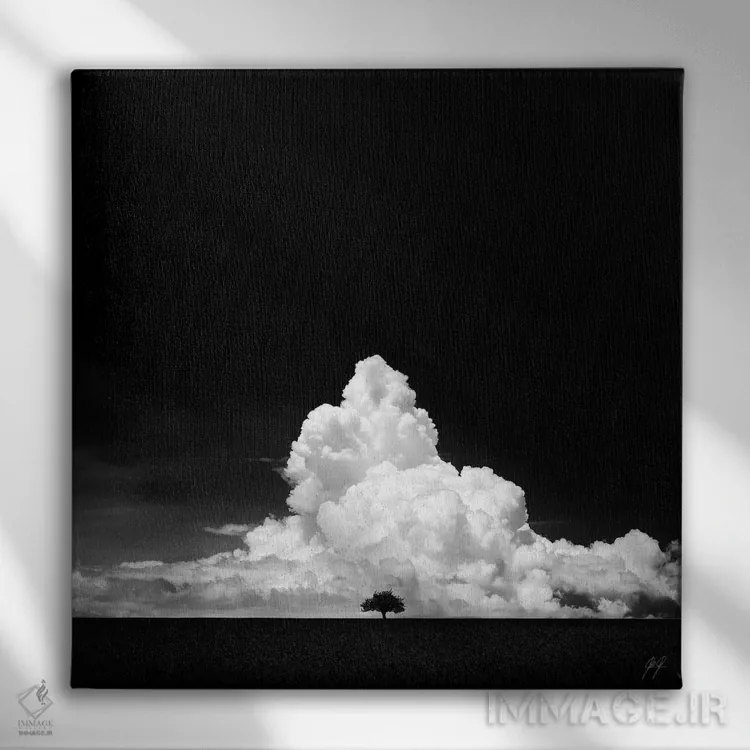 تابلو مینیمال ابرهای جادویی اثر کاترین فدرر - نمای روبهرو روی دیوار
