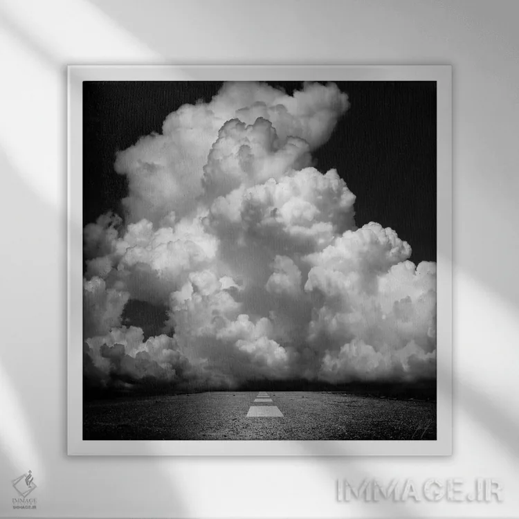 تابلو دکوراتیو جاده ای به نیروانا اثر کاترین فدرر - نمای قابدار سفید