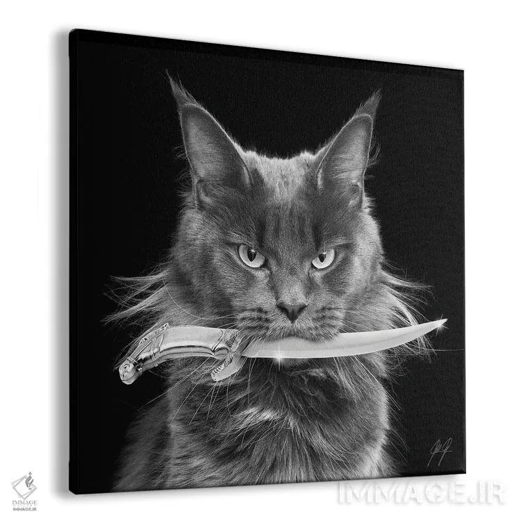 تابلو دکوراتیو گربه قاتل ۱ اثر کاترین فدرر - نمای پرسپکتیو محصول