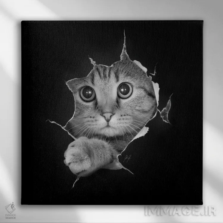 تابلو دکوراتیو فقط دارم چک می کنم اثر کاترین فدرر - نمای روبهرو روی دیوار