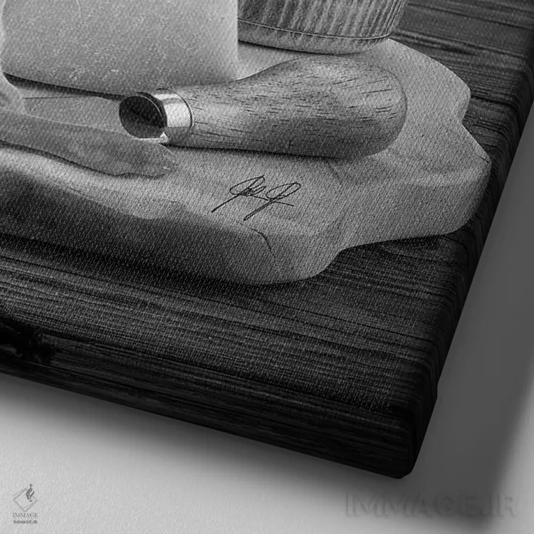 تابلو دکوراتیو پرخور ۲ اثر کاترین فدرر - نمای نزدیک بافت بوم