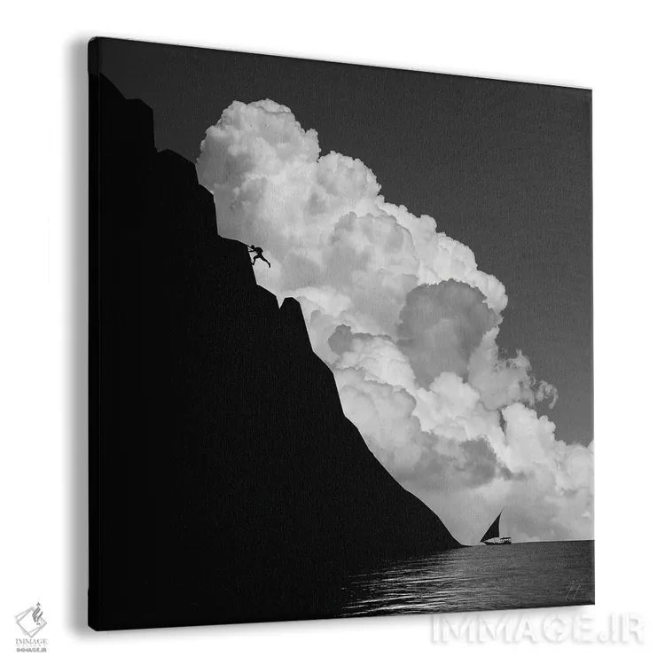 تابلو مینیمال بی ریسک، بی تفریح اثر کاترین فدرر - نمای پرسپکتیو محصول