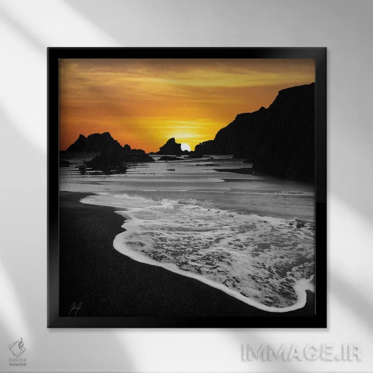 تابلو دکوراتیو غروب ۲ اثر کاترین فدرر - نمای قابدار مشکی