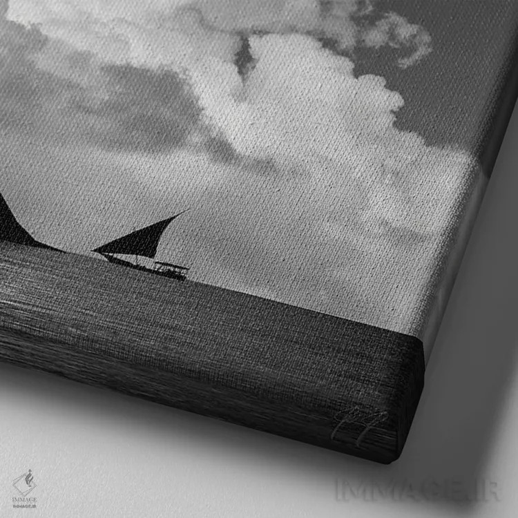 تابلو مینیمال بی ریسک، بی تفریح اثر کاترین فدرر - نمای نزدیک بافت بوم