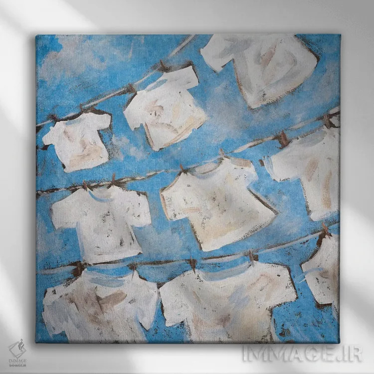 تابلو دکوراتیو کتان خشک II اثر کینگزلی - نمای روبهرو روی دیوار